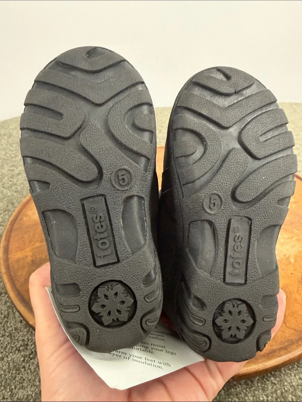 Totes Boots Kids Toddler 5 Black Blue Insulated Winter Snow Warm Play